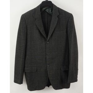 Vintage 1950s Robert Hall Unstructured Flannel Sport Coat Men's 40R Gray Check